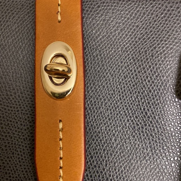 Dooney &Bourke Shelby Shopper in gray with honey accents hardware in gold EUC - Picture 3 of 15